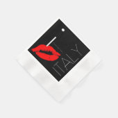 Serviette En Papier Salutations Italie Rouge rouge baiser (Coin)