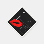 Serviette En Papier Salutations Italie Rouge rouge baiser (Coin)