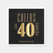 Serviette En Papier Salutations jusqu'à 40 ans (Devant)