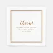 Serviette En Papier Salutations M. Mme Mariage Moderne Rustique Brown (Devant)