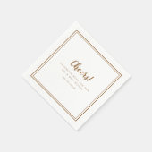 Serviette En Papier Salutations M. Mme Mariage Moderne Rustique Brown (Coin)