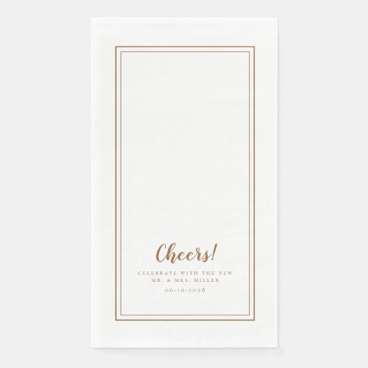 Serviette En Papier Salutations M. & Mme Rustic Brown Mariage Dîner (Devant)