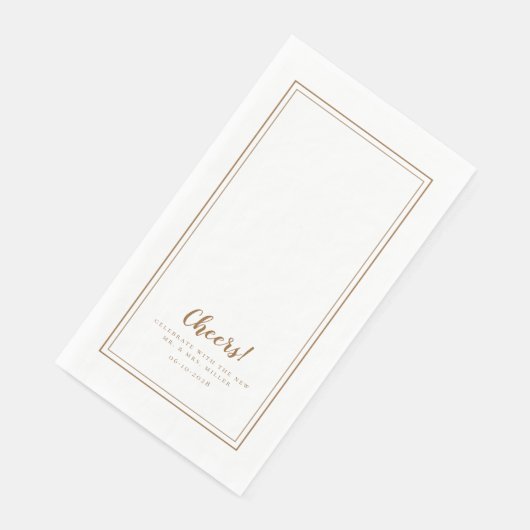 Serviette En Papier Salutations M. & Mme Rustic Brown Mariage Dîner (Coin)