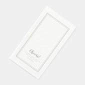 Serviette En Papier Salutations M. Mme Sage Green Dîner Mariage modern (Coin)