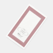Serviette En Papier Salutations Mariage Calligraphie Dusty Rose dîner  (Coin)