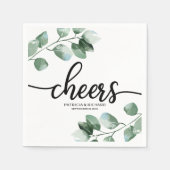 Serviette En Papier Salutations - Mariage de calligraphie Eucalyptus (Devant)