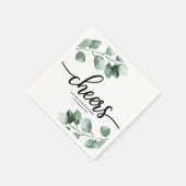 Serviette En Papier Salutations - Mariage de calligraphie Eucalyptus (Coin)