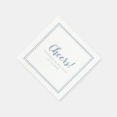 Serviette En Papier Salutations Mariages Moderne Dusty Blue Chic (Coin)