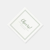 Serviette En Papier Salutations Mariages Moderne Sage Vert Chic (Coin)