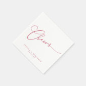 Serviette En Papier Salutations minimal Magenta White Script personnal (Coin)