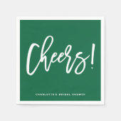 Serviette En Papier Salutations Moderne Calligraphie Mariage Vert (Devant)