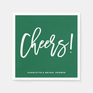 Serviette En Papier Salutations Moderne Calligraphie Mariage Vert