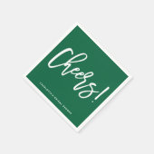 Serviette En Papier Salutations Moderne Calligraphie Mariage Vert (Coin)