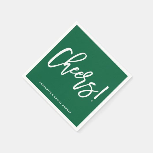 Serviette En Papier Salutations Moderne Calligraphie Mariage Vert (Coin)