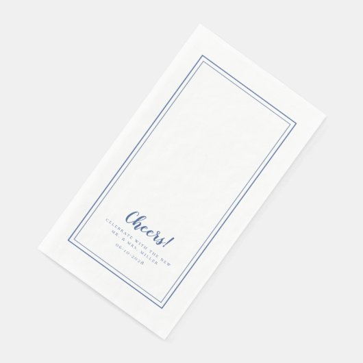 Serviette En Papier Salutations Mr & Mrs Blue White Mariage Dîner mode (Coin)