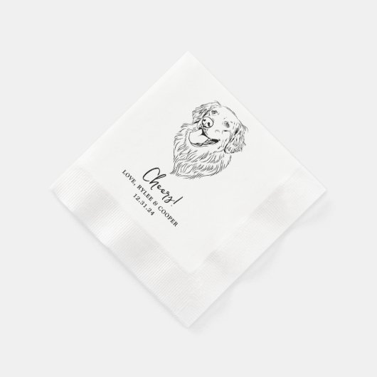 Serviette En Papier Salutations Personnalisées Deux Animaux Cocktails  (Coin)