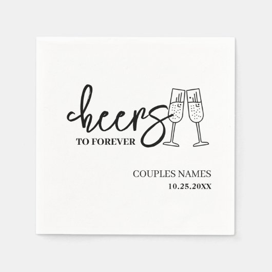 Serviette En Papier Salutations Personnalisées Mariage Cocktail Napkin (Devant)