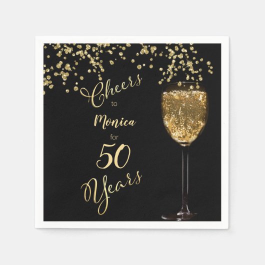 Serviette En Papier Salutations pour 50 ans Anniversaire (Devant)