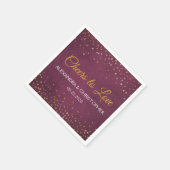 Serviette En Papier Salutations pour aimer Gold Hearts Confetti Mariag (Coin)