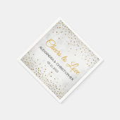 Serviette En Papier Salutations pour aimer Gold Hearts Confetti Mariag (Coin)