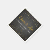 Serviette En Papier Salutations pour aimer Gold Hearts Confetti Mariag (Coin)
