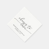 Serviette En Papier Salutations Pour Aimer Le Mariage Moderne Noir Et (Coin)