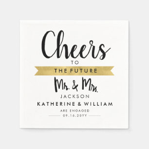 Serviette En Papier Salutations pour l'avenir M. et Mme Elegant Custom