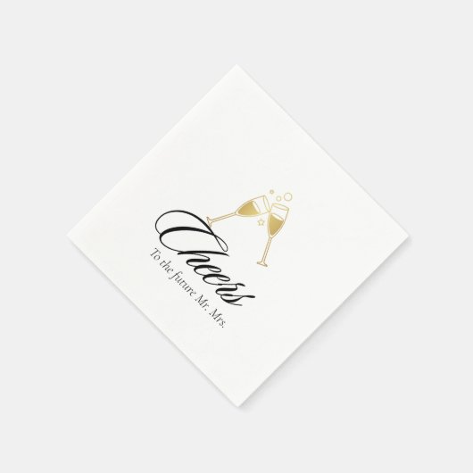 Serviette En Papier Salutations pour l'avenir M. et Mme Partie Engagem (Coin)