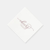 Serviette En Papier Salutations - Rose chic Gold Script Mariage servie (Coin)
