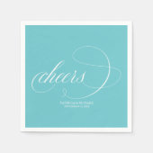 Serviette En Papier Salutations - Simple Élégant Mariage Bleu Puriste (Devant)