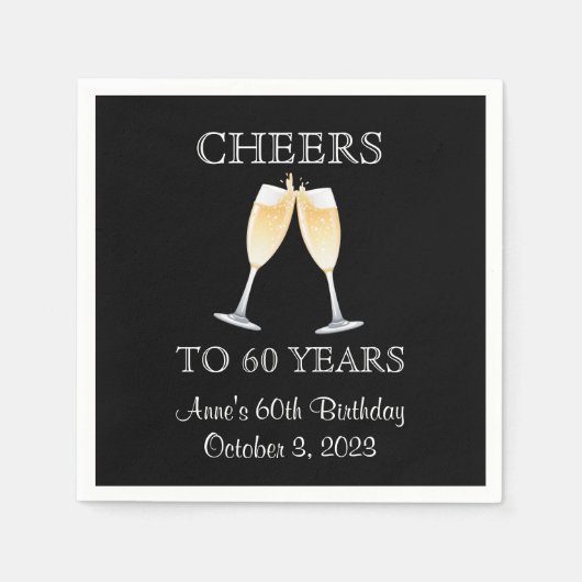 Serviette En Papier Salutations Surprise 60e Anniversaire Livre blanc  (Devant)