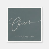 Serviette En Papier Salutations Turquoise Script minimal Mariage perso (Devant)
