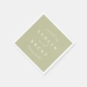 Serviette En Papier Salutations Vertes Mariage Cocktail Serviettes (Coin)