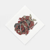 Serviette En Papier Samouraï Chat Armuré (Coin)