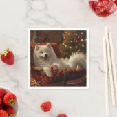 Serviette En Papier Samoyed Chien Festive de Noël (En situation)