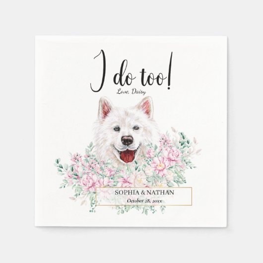 Serviette En Papier Samoyed Chien Mariage Cocktail Napkins (Devant)