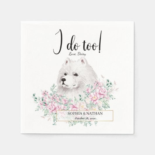 Serviette En Papier Samoyed Chien Mariage Cocktail Napkins (Devant)