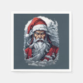 Serviette En Papier Samurai Père Noël Warrior Christmas Art Cadeau (Devant)