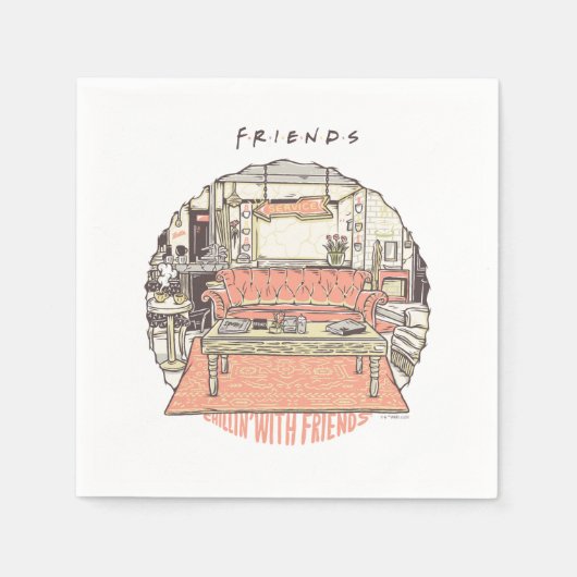 Serviette En Papier S'amuser avec FRIENDS™ Cartoon (Devant)