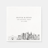 Serviette En Papier San Antonio Texas Mariage Paper Cocktail Napkin (Devant)