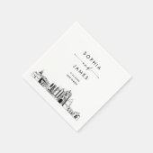 Serviette En Papier San Diego Skyline Modern Mariage Cocktail (Coin)
