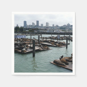Serviette En Papier San Francisco et Otaries de Pier 39 Ciel de la vil