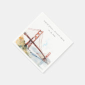 Serviette En Papier San Francisco Golden Gate Bridge Landscape Wedding (Coin)