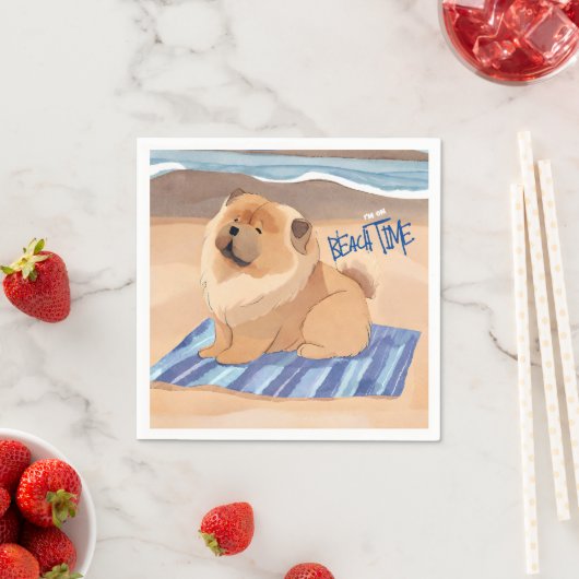 Serviette En Papier SAND N'SEA Red Chow Chow chien (En situation)