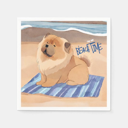 Serviette En Papier SAND N'SEA Red Chow Chow chien (Devant)