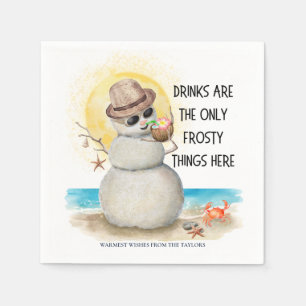 Serviette En Papier Sandman de plage Frosty Boissons Noël