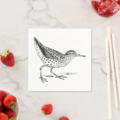 Serviette En Papier Sandpiper Bird Art (En situation)