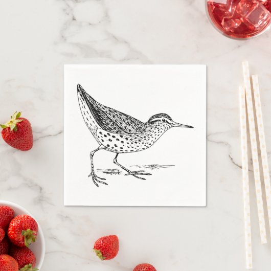 Serviette En Papier Sandpiper Bird Art (En situation)
