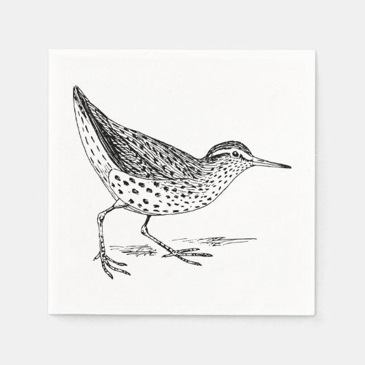 Serviette En Papier Sandpiper Bird Art (Devant)