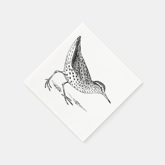 Serviette En Papier Sandpiper Bird Art (Coin)